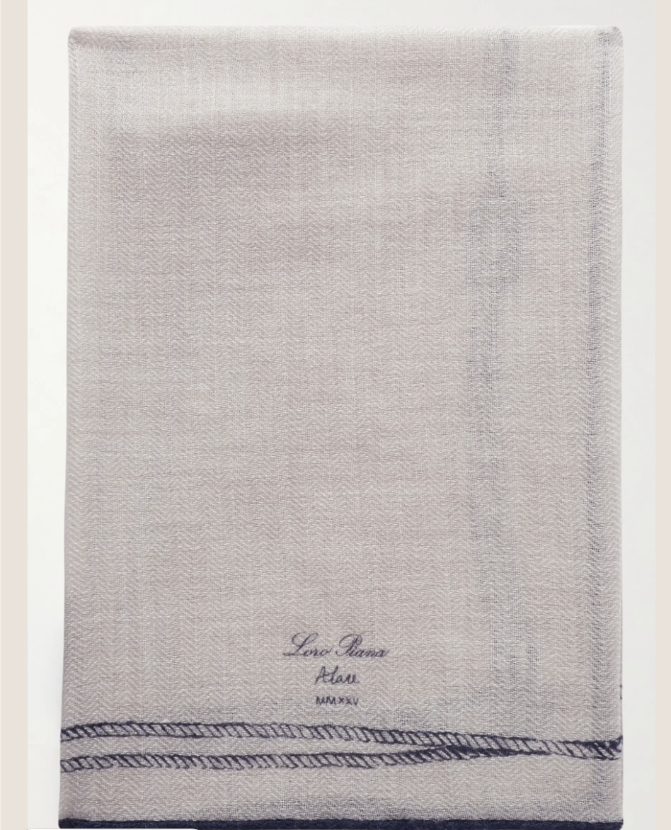 Loro Piana Altai cashmere and silk scarf in pale grey