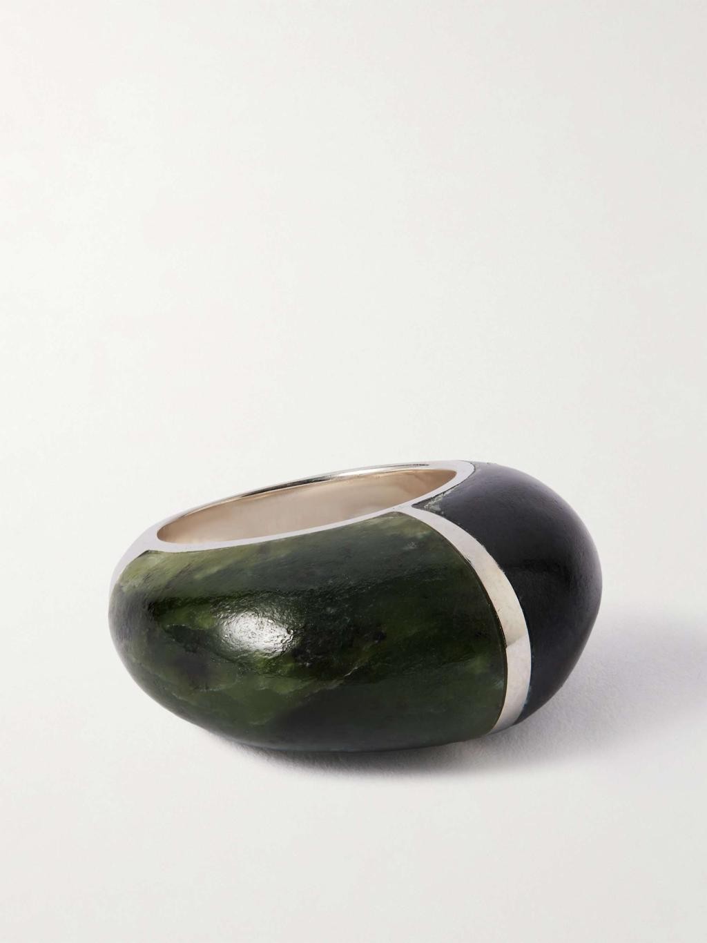 Sophie Buhai Jade Division ring in jade and silver