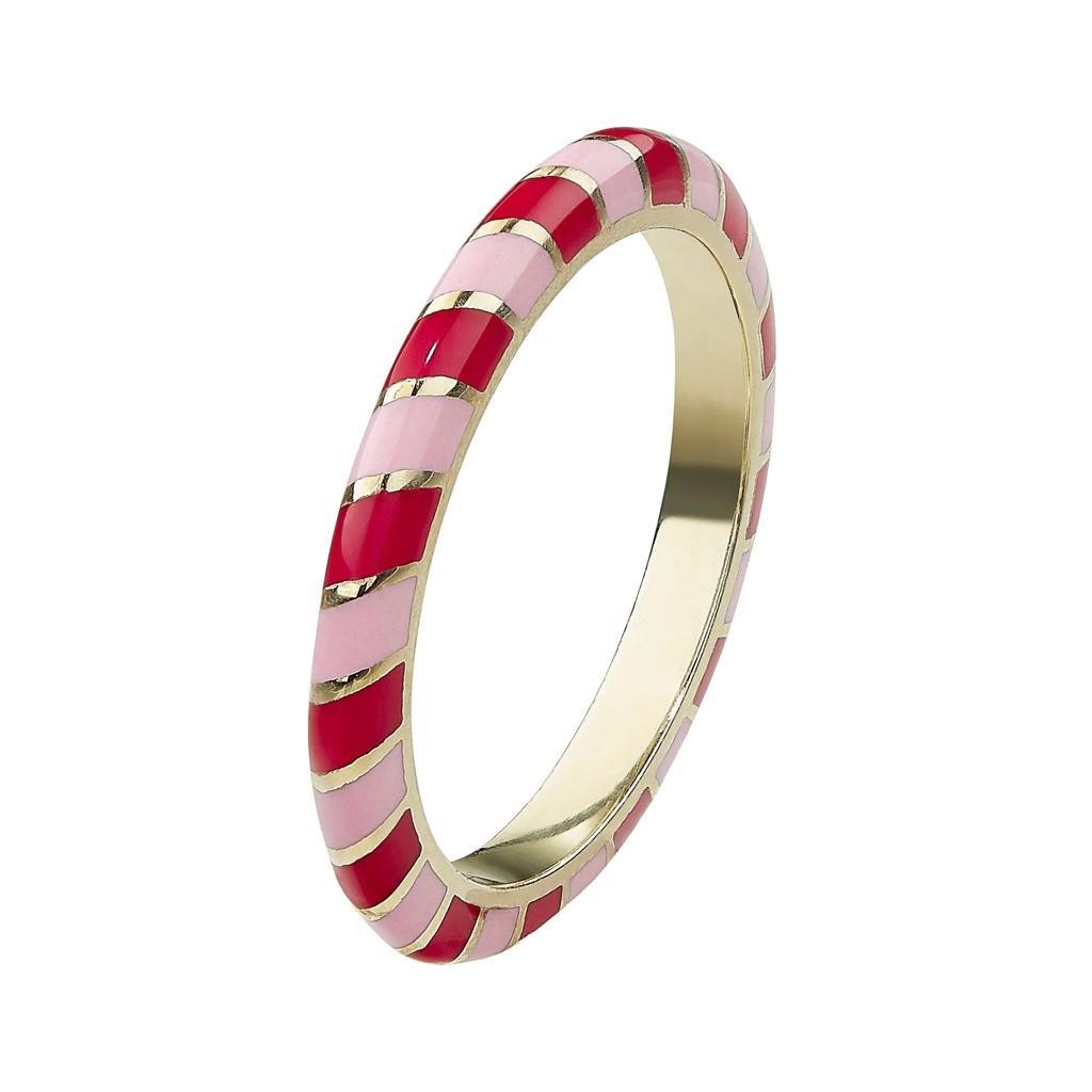 Alice Cicolini Memphis Slim Candy band in coloured enamel and yellow gold