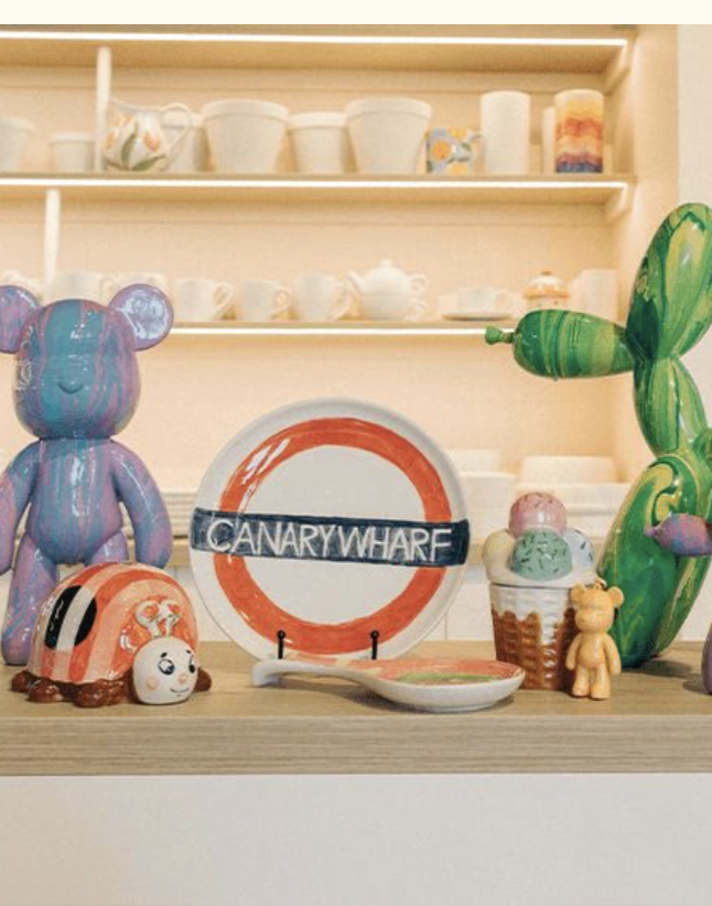 Colourful hand-painted ceramics at Potato Pottery