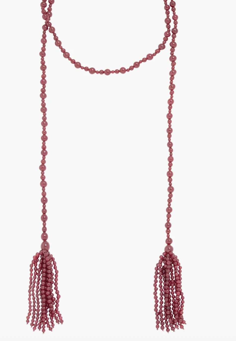 Jennifer Behr Ellie tasseled beaded necklace in raspberry pink