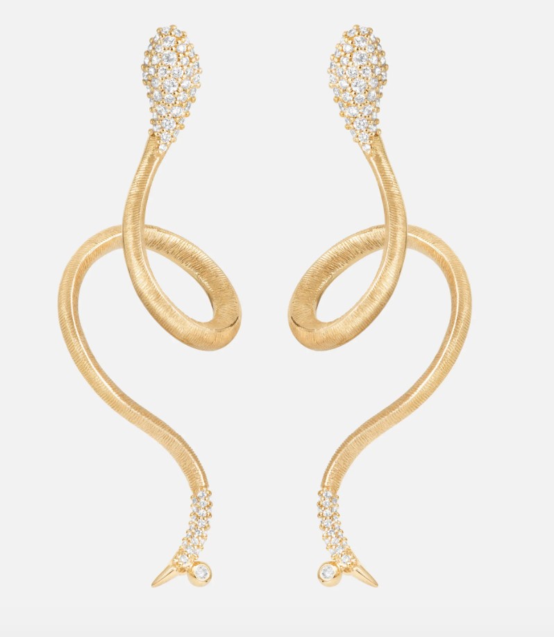 Ole Lynggaard Copenhagen Snakes earrings in gold with diamonds